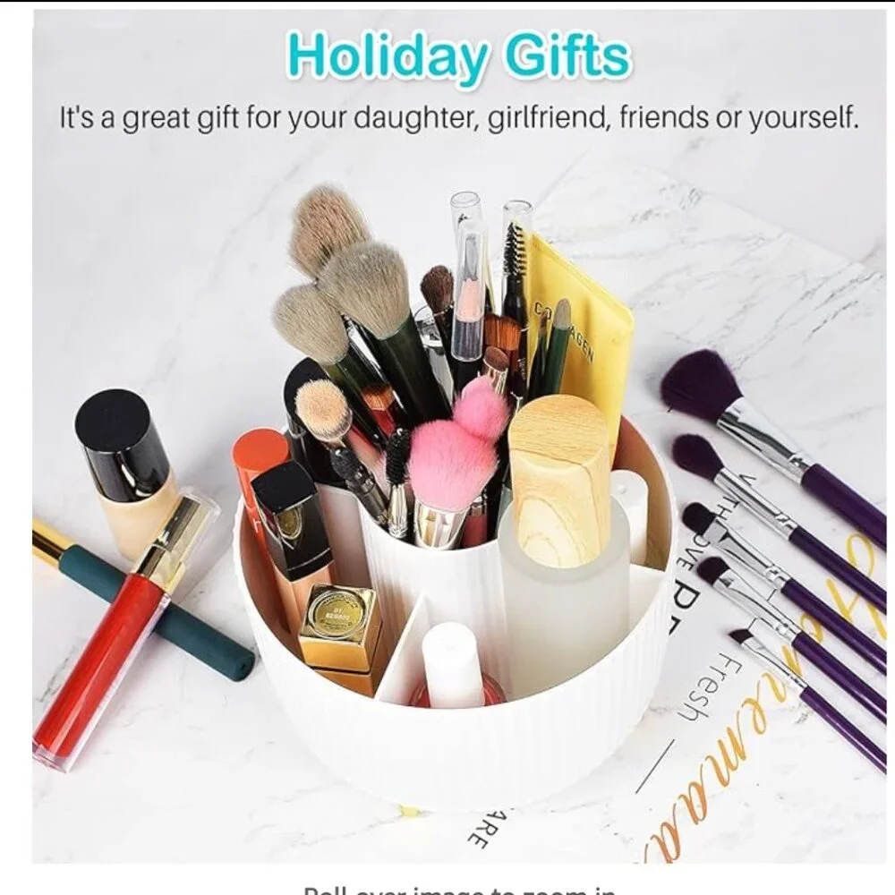 Rotating Makeup Brush Holder Organizer with 5 Slots NEW IN BOX
